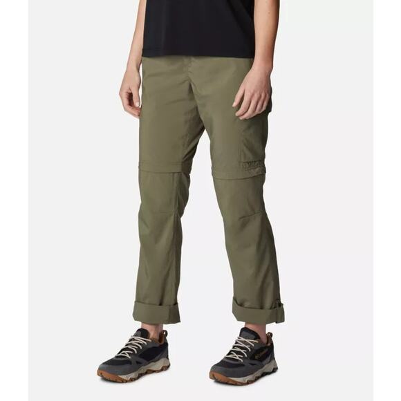 COLUMBIA Womens Silver Ridge Utility Convertible Hiking Pants 14 Stone Green NWT - Picture 2 of 15